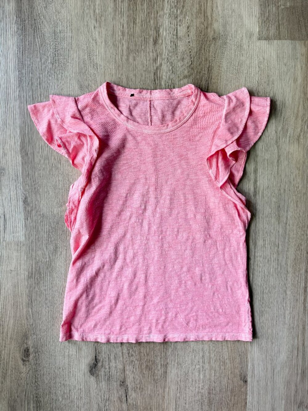 VERONICA BEARD Orange Akeela Flutter Sleeve Tee 100% Pima Cotton SMALL